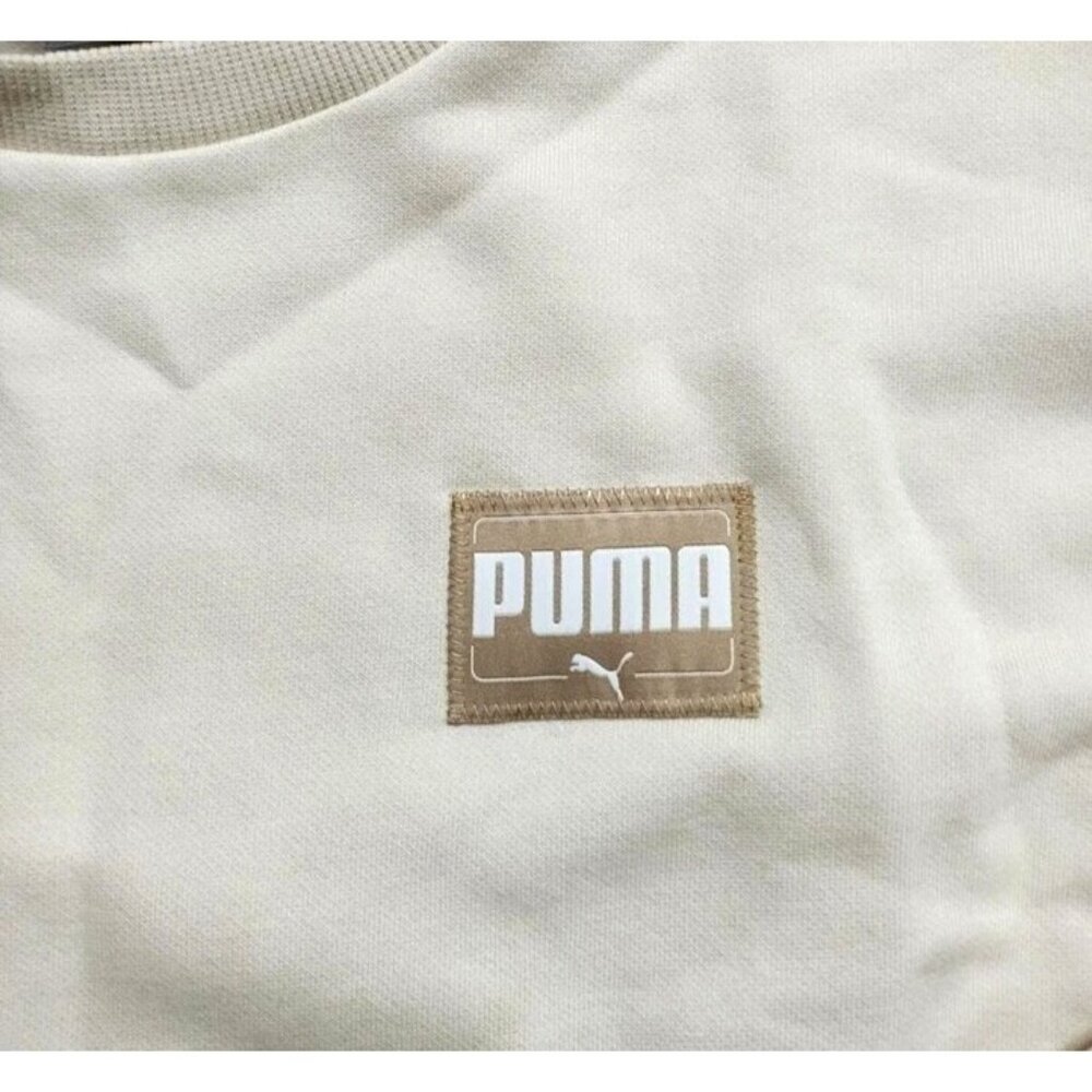 PUMA Womens Lg Fleece Lined Sweatshirt Long Sleeve Top Pullover Crewneck Shirt - Picture 3 of 3